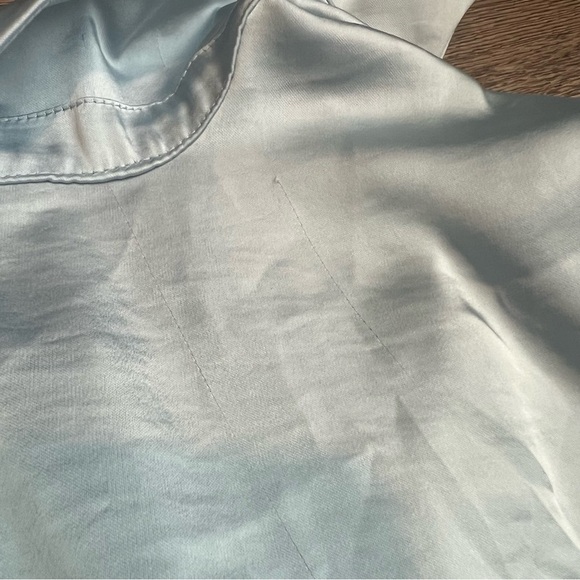 Women's Long Sleeve Satin Tie Blouse - a New Day Light Blue M - Picture 7 of 7